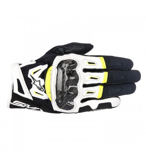 Alpinestars SMX-2 Air Carbon V2 Leather Black / White / Yellow Fluo Glove
