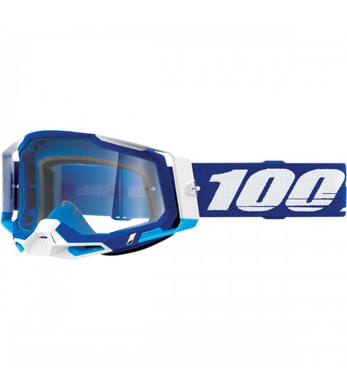 100% Racecraft 2 Blue Clear Lens Goggle