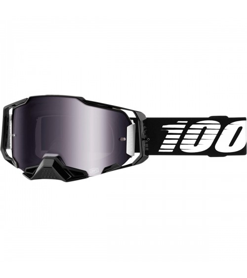 100% Armega Black Silver Flash Mirror Lens Goggle
