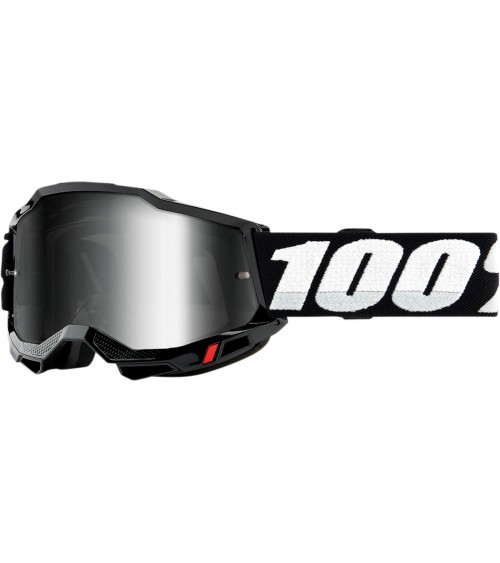 100% Accuri 2 Black Silver Mirror Lens Goggle