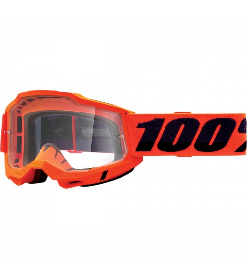 100% Accuri 2 Neon Orange Clear Lens Goggle