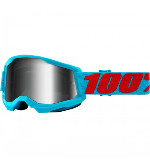 100% Strata 2 Summit Silver Gold Mirror Lens Goggle