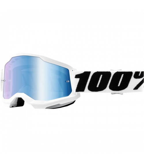 100% Strata 2 Everest Blue Mirror Lens Goggle