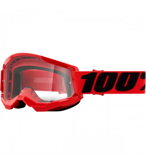 100% Strata 2 Red Clear Lens Goggle
