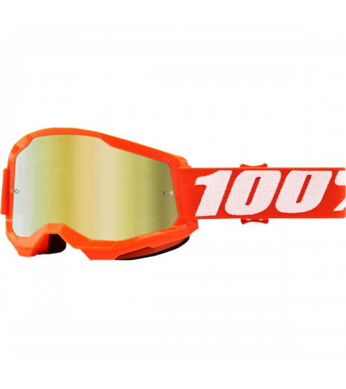 100% Strata 2 Orange Gold Mirror Lens Goggle