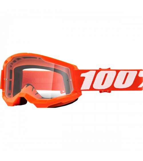 100% Strata 2 Orange Clear Lens Goggle