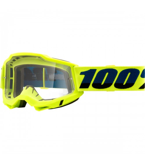 100% Accuri 2 OTG Fluo Yellow Clear Lens Goggle