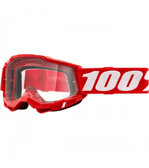 100% Accuri 2 OTG Neon Red Clear Lens Goggle