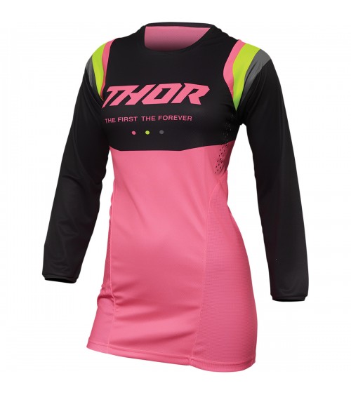 Thor Women's Pulse Rev Charcoal / Fluo Pink Jersey