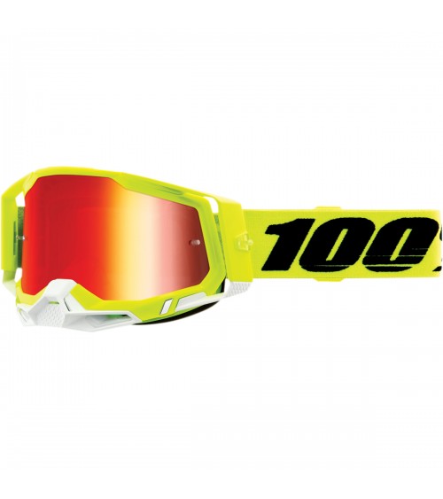 100% Racecraft 2 Yellow Red Mirror Lens Goggle