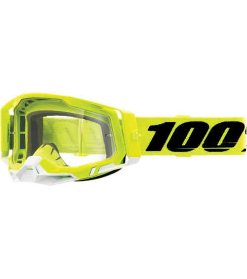 100% Racecraft 2 Yellow Clear Lens Goggle
