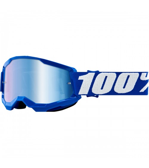 100% Strata 2 Junior Blue Mirror Lens Goggle