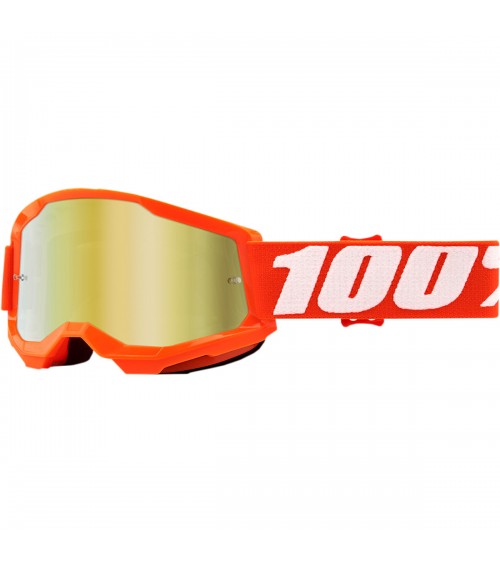 100% Strata 2 Junior Orange Gold Mirror Lens Goggle