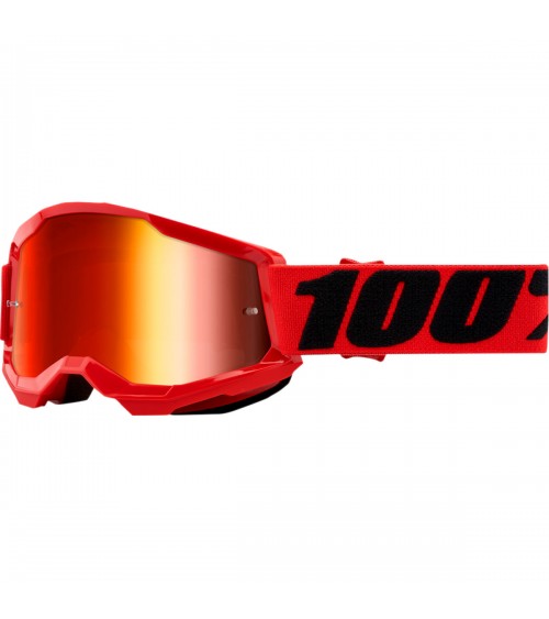 100% Strata 2 Junior Red Mirror Lens Goggle