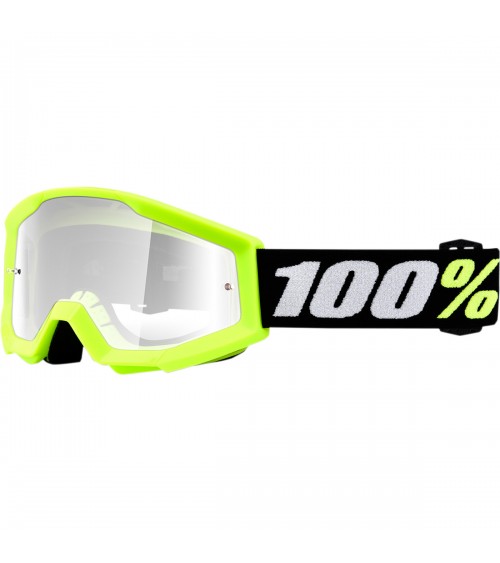 100% Strata 2 Mini Grom Yellow Clear Lens Goggle