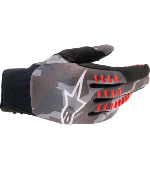 Alpinestars SMX-E Gray Camo/Red Fluo Glove