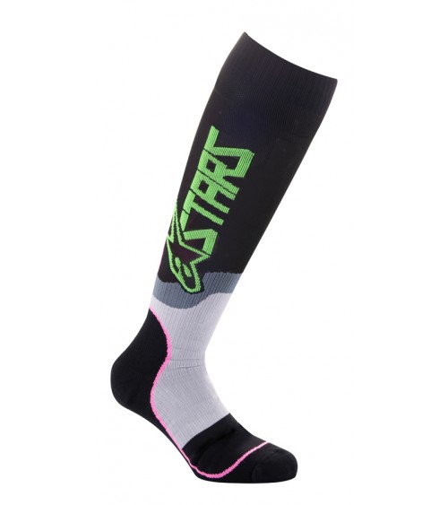 Alpinestars Junior MX Plus-2 Black / Green Neon / Pink Fluo Socks