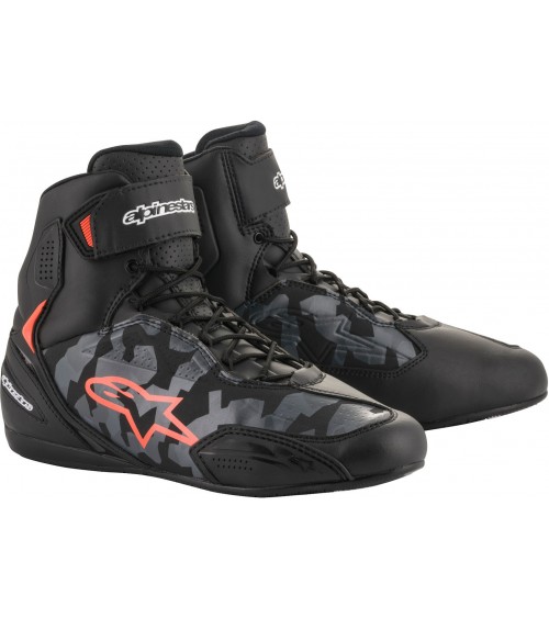 Alpinestars Faster-3 Black / Gray Camo / Red Fluo Shoe
