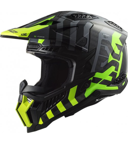 LS2 MX703 X-Force Barrier Carbon H-V Yellow / Green