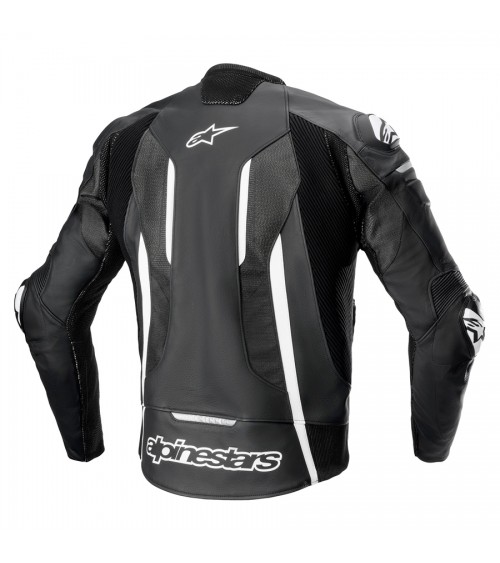 Alpinestars Fusion Black/White/Metallic Gray Leather Jacket