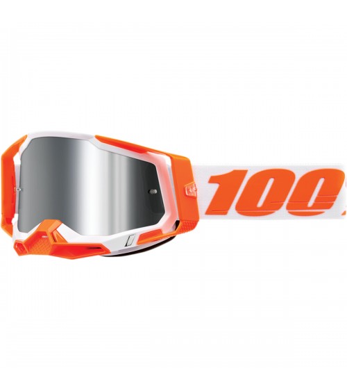 100% Racecraft 2 Orange Silver Flash Mirror Lens Goggle