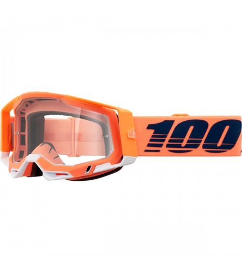 100% Racecraft 2 Coral Clear Lens Goggle