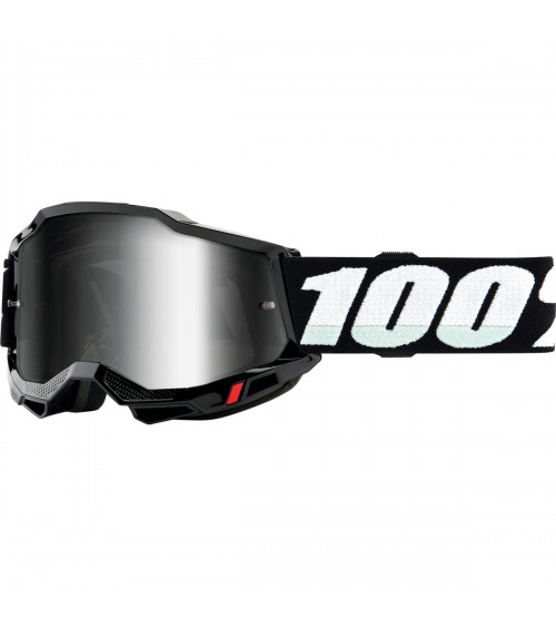 100% Accuri 2 Junior Black Silver Mirror Lens Goggle