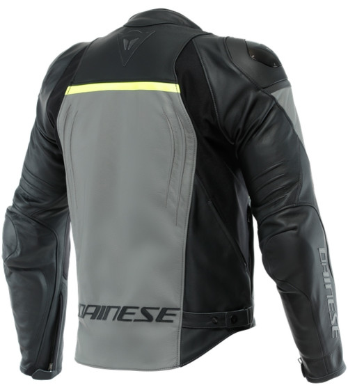 Dainese Racing 4 Charcoal Grey / Black Leather Jacket