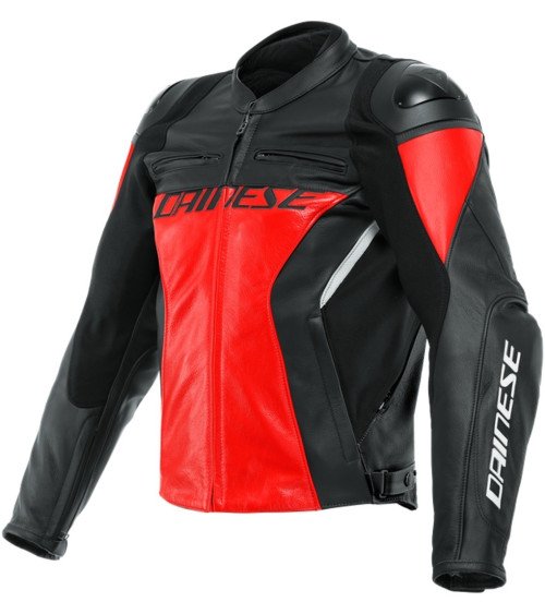 Dainese Racing 4 Lava Red / Black Leather Jacket