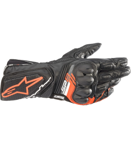 Alpinestars SP-8 V3 Black / Red Fluo Leather Glove
