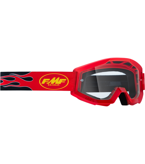 FMF Goggle Powercore Flame Red Clear Lens