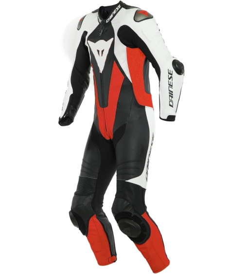 Dainese Laguna Seca 5 1PC Perf. Black / White / Red Fluo Leather Suit
