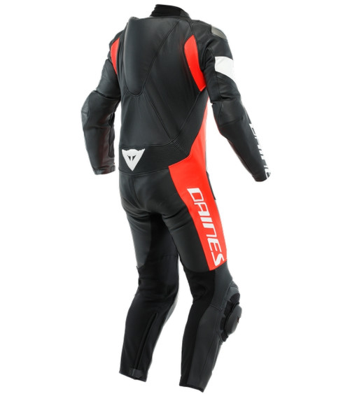 Dainese Tosa 1PC Perf. Black / White / Red Fluo Leather Suit