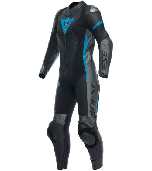 Dainese Grobnik 1PC Perf. Black / Anthracite / Teal Leather Suit Lady