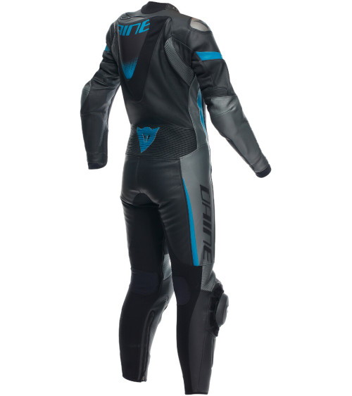 Dainese Grobnik 1PC Perf. Black / Anthracite / Teal Leather Suit Lady