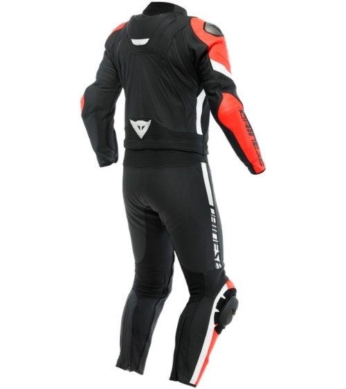 Dainese Avro 4 2PC Black Matt / Fluo Red / White Leather Suit