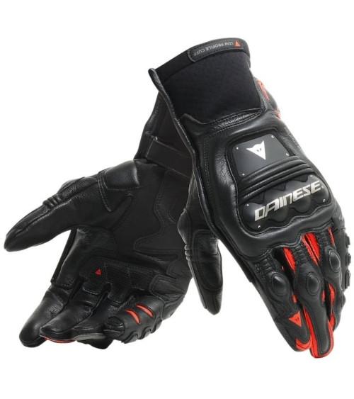 Dainese Steel-Pro In Black / Fluo Red Gloves