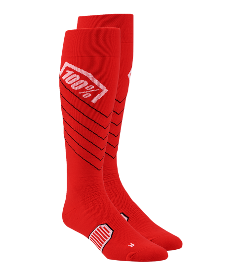 100% Performance Moto Hi Side Red Socks