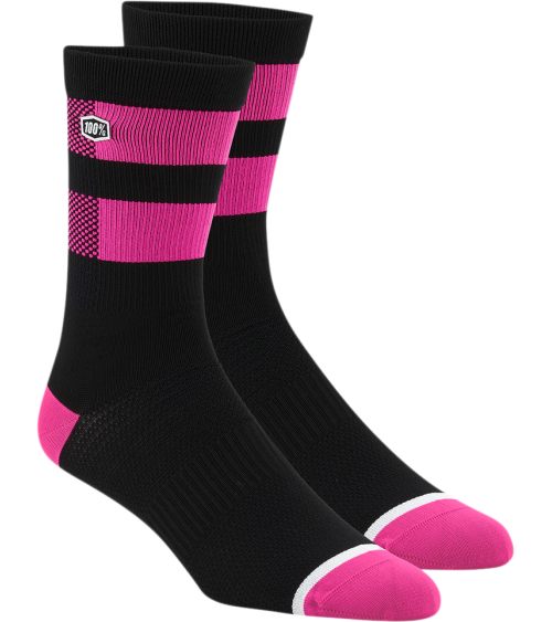 100% Performance Flow Black / Fluo Pink Socks
