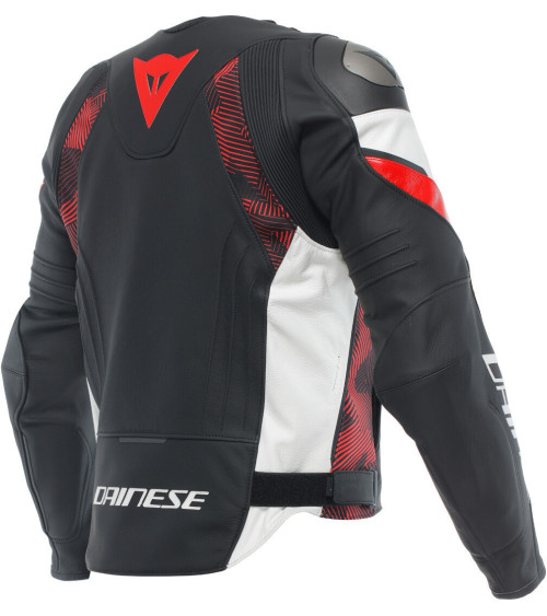 Dainese Avro 5 Black / Red Lava / White Leather Jacket