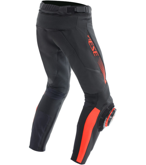 Dainese Super Speed Black / Fluor Red Leather Pants