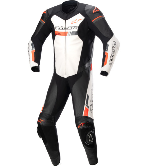 Alpinestars GP Force Chaser Professional 1PC Leather Suit Black/ White / Red Fluo