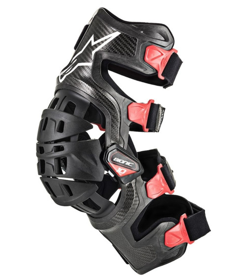 Alpinestars Bionic 10 Carbon Black / Red Knee Brace Left