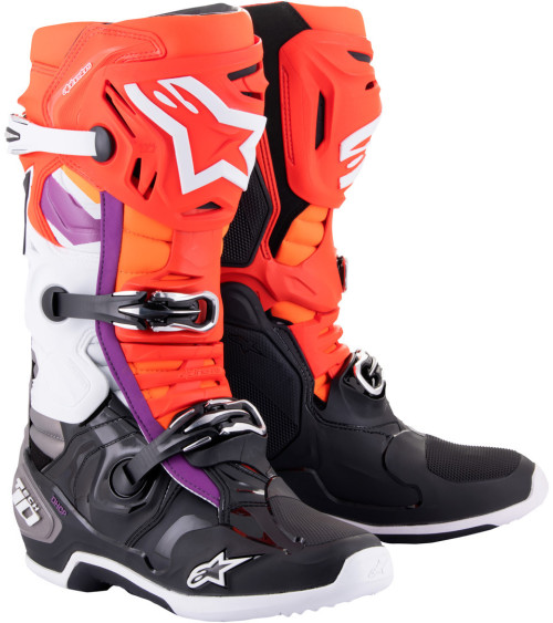 Alpinestars Tech 10 Black / Red  Fluo / Orange Fluo / White Boot