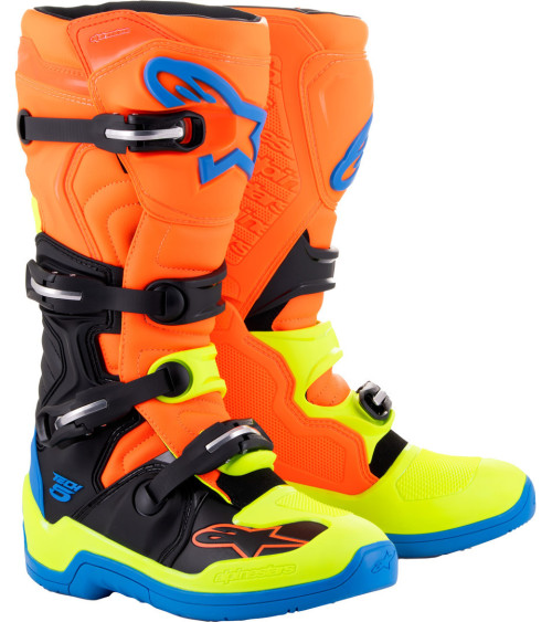 Alpinestars Tech 5 Orange Fluo / Blue / Yellow Fluo Boot
