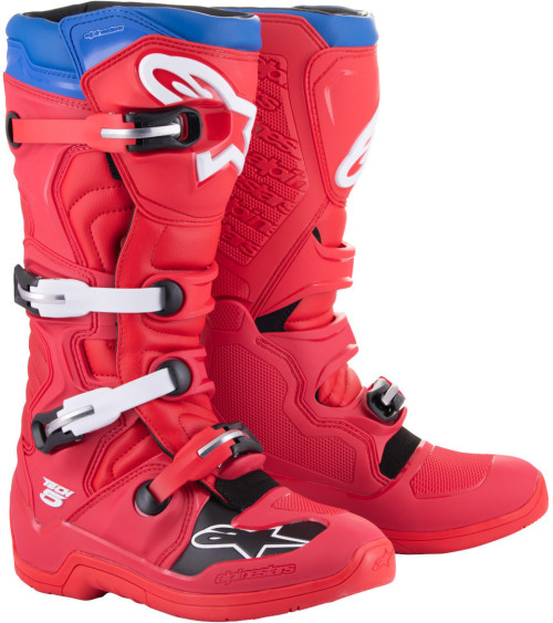 Alpinestars Tech 5 Bright Red / Dark Red / Blue Boot
