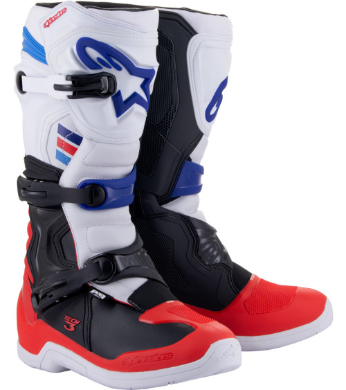 Alpinestars Tech 3 White / Bright Red / Dark Blue Boot