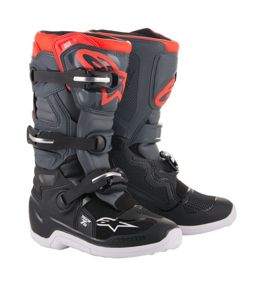 Alpinestars Junior Tech 7S Black / Dark Grey / Red Fluo Boot