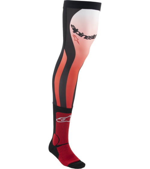 Alpinestars Knee Brace Bright Red / White Socks