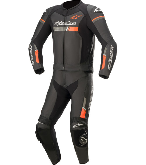 Alpinestars GP Force Chaser Professional 2PC Black/Red Fluo Leather Suit